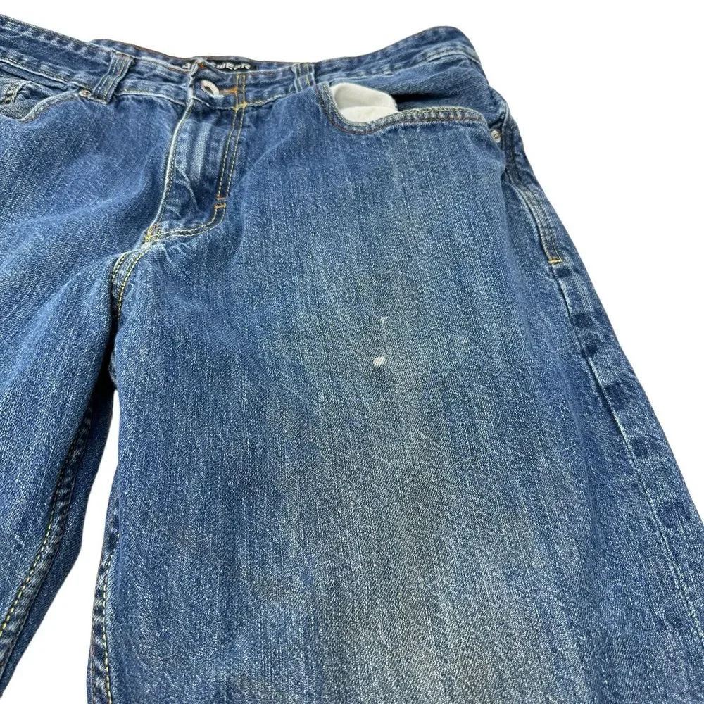 ROCAWEAR Jeans Mens Vintage Relaxed Baggy Button Fly‎ Hip Hop Embroidered 38x31